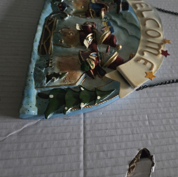 Vintage SCR Unique Metal Welcome Sign Made In China - Picture 5 of 9